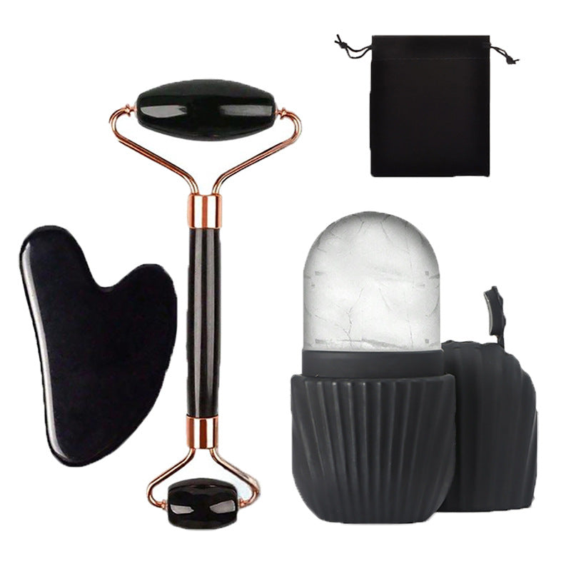 CryoGlow™- ice roller, LumaLift™- Gua Sha tool, SkinVera™- stone massager