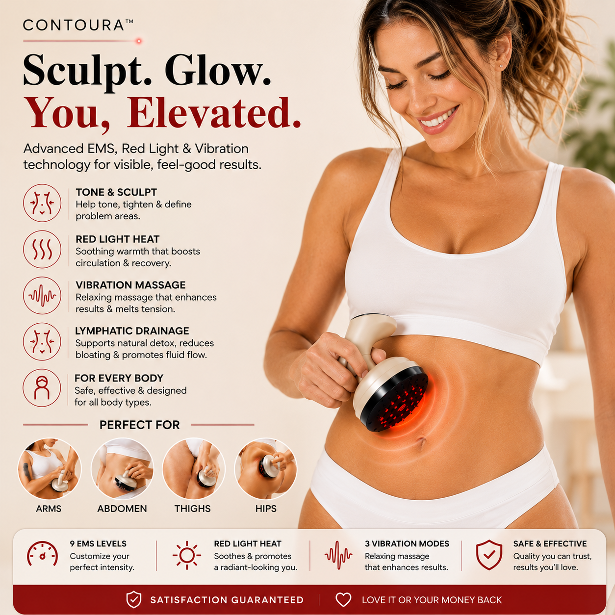 Contoura™ – Revolutionary EMS Red Light Lymphatic Drainage Sculpting System
