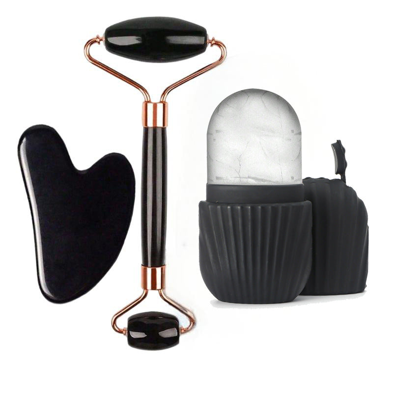 CryoGlow™- ice roller, LumaLift™- Gua Sha tool, SkinVera™- stone massager